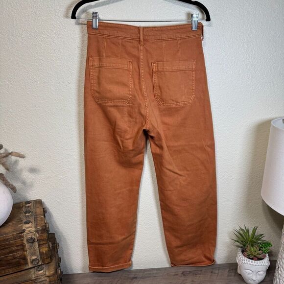 Anthropologie Pilcro The Column Straight Leg Jeans Burnt Orange Size 26 Classic - Picture 6 of 13